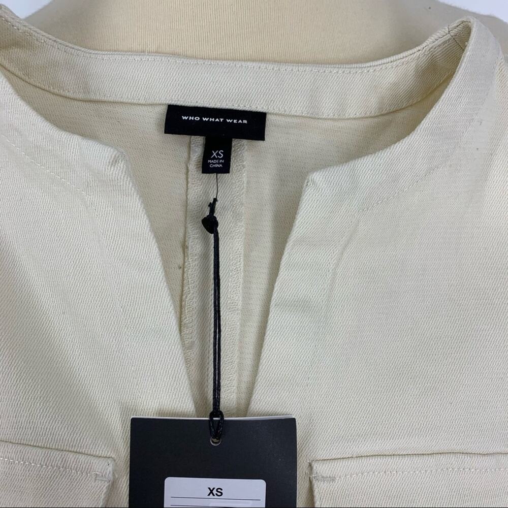 Who What Wear Cotton Sleeveless Dress Cream Women's Size XS NWT - Picture 5 of 6